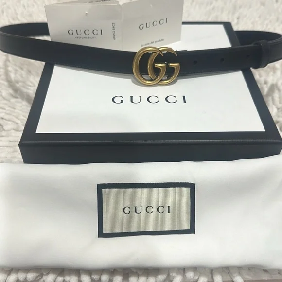 WOMEN’S GG MARMONT THIN BELT - Picture 1 of 14